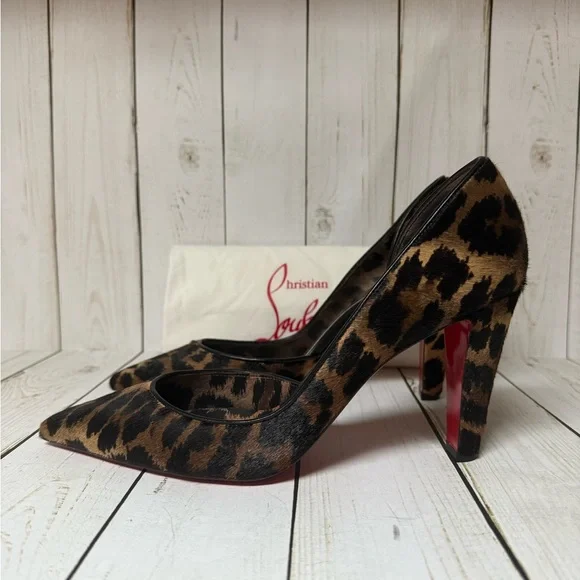 Christian Louboutin Calf Hair Vibella Leopard Print Pumps Sz 39 / 9 - Picture 4 of 16